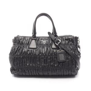 PRADA NAPPA GAUFRE Leather Handbag Black